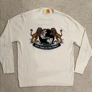 KITH New York to the World Cream Crewneck Cable Sweater